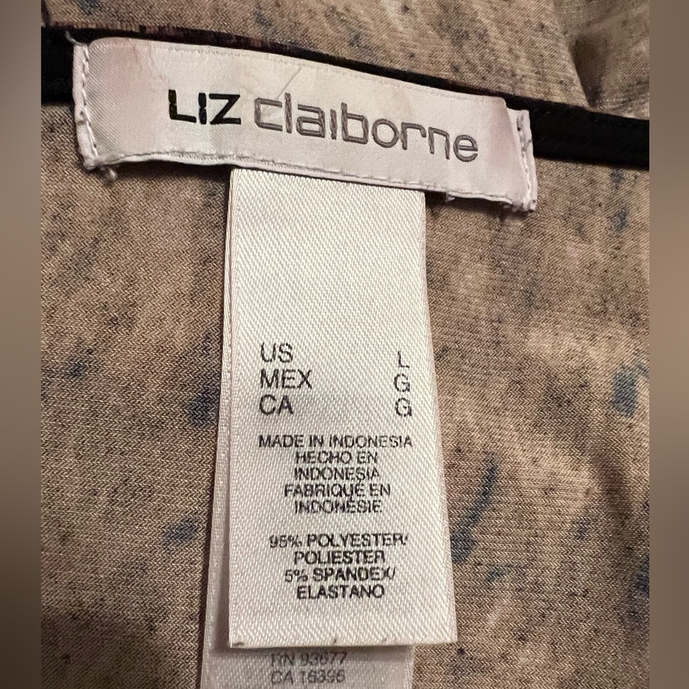 Preloved Liz Claiborne 3/4 Sleeves Pullover Top Size Large - Picture 3 of 3
